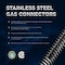 Flextron Gas Line Hose 5/8'' O.D. x 18'' Length with 3/4" FIP Fittings, Stainless Steel Flexible Connector FTGC-SS12-18O - alternate 5